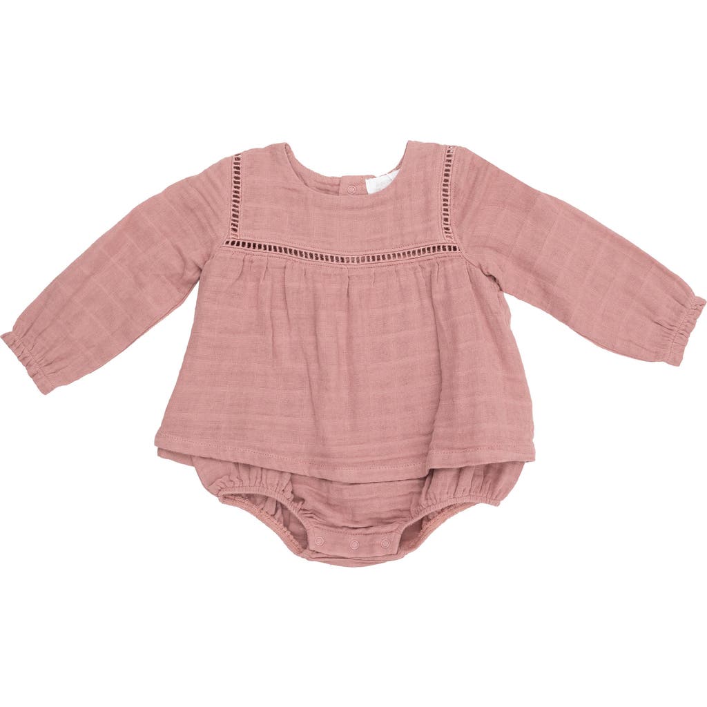 Angel Dear Organic Cotton Muslin Rose Skirted Bodysuit In Pink