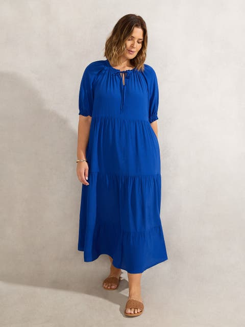 Tiered V-Neck Midaxi Dress