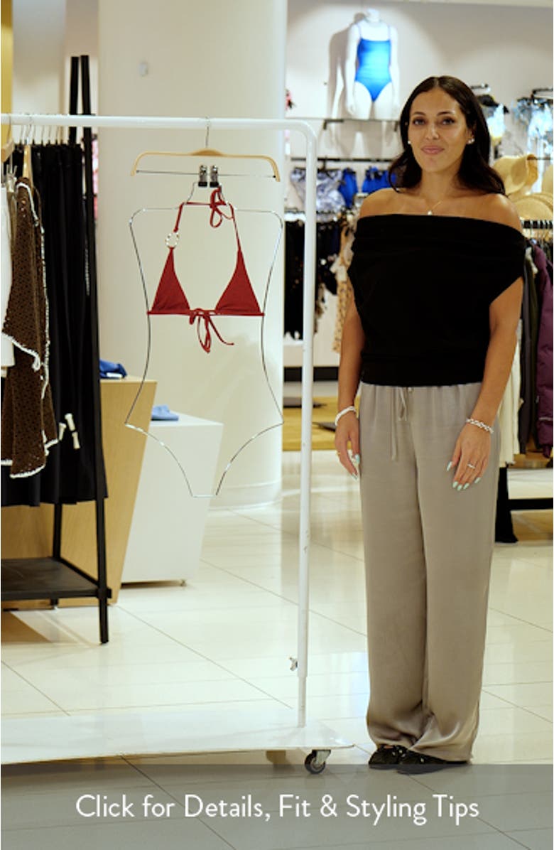 Aimi Glitter Triangle Bikini Top, sales video thumbnail