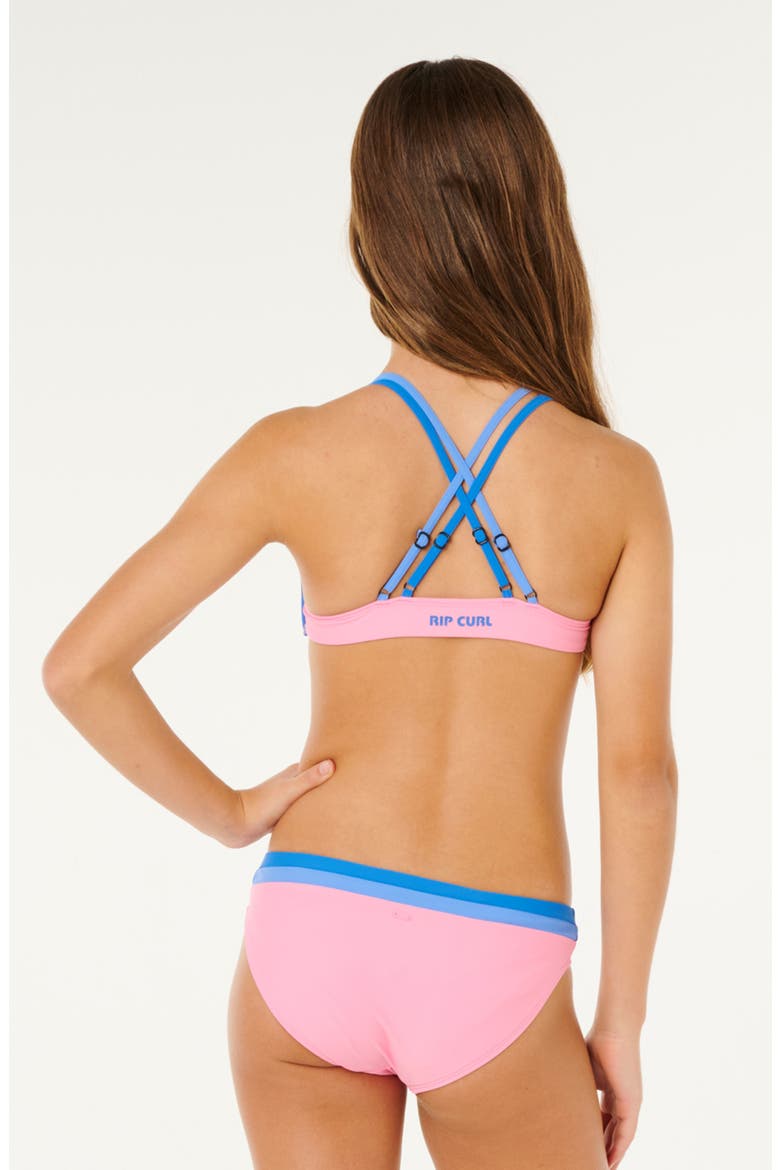 Kids' Surf Revival Two-Piece Swimsuit, Alternate, color, BRIGHT PINK