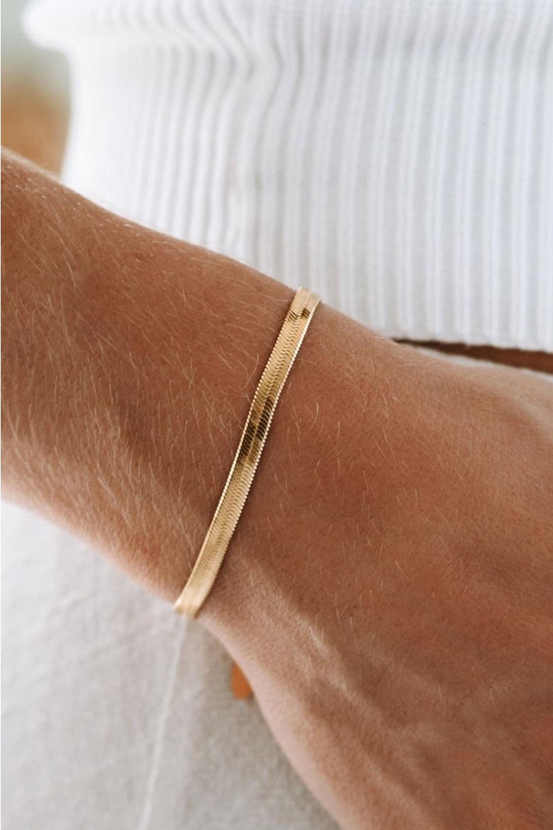 Kauai Herringbone Bracelet, Alternate, color, Gold