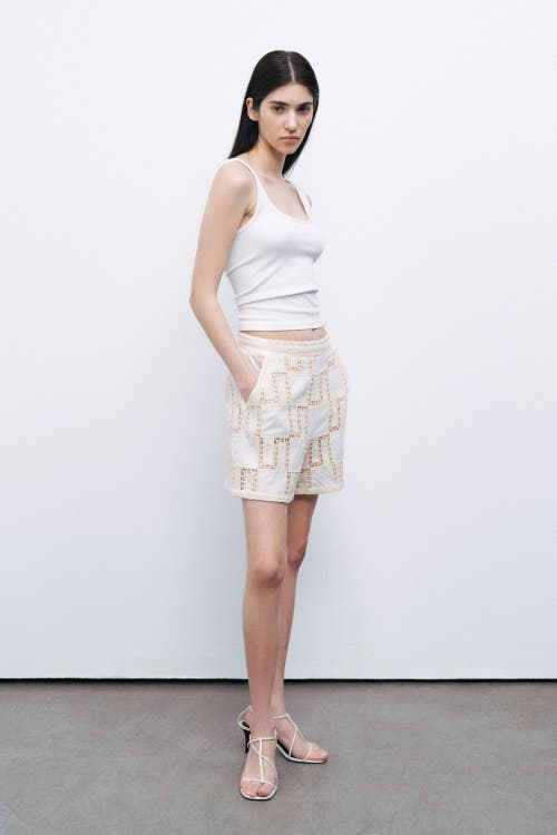 NOCTURNE NOCTURNE EMBROIDERED MINI SHORTS 
