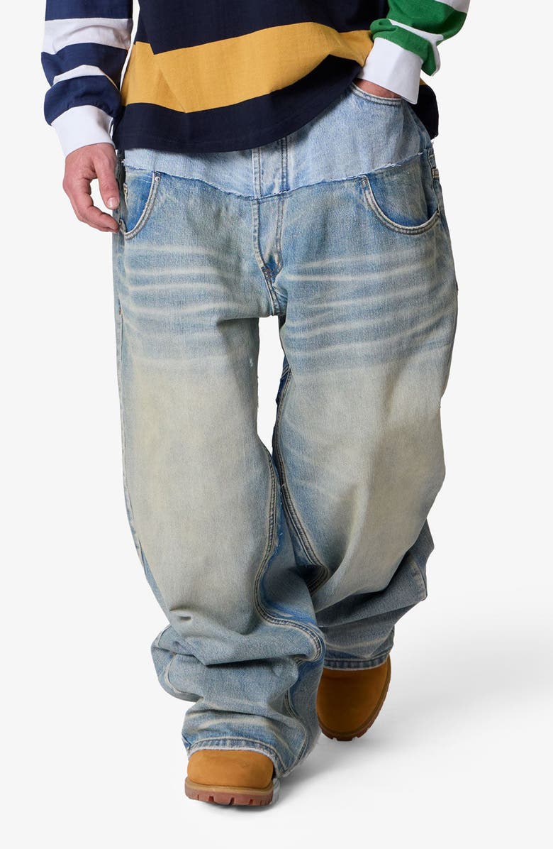 mnml Mega Baggy Layered Denim Jeans, Alternate, color, 