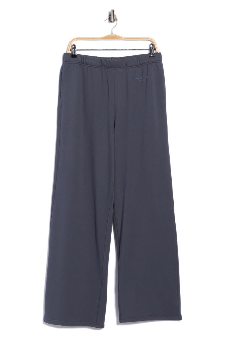 Terry Wide Leg Pants, Main, color, FADED NAVY