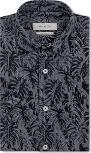 Bugatchi Miles OoohCotton® Palm Leaf Print Short Sleeve Button-Up Shirt