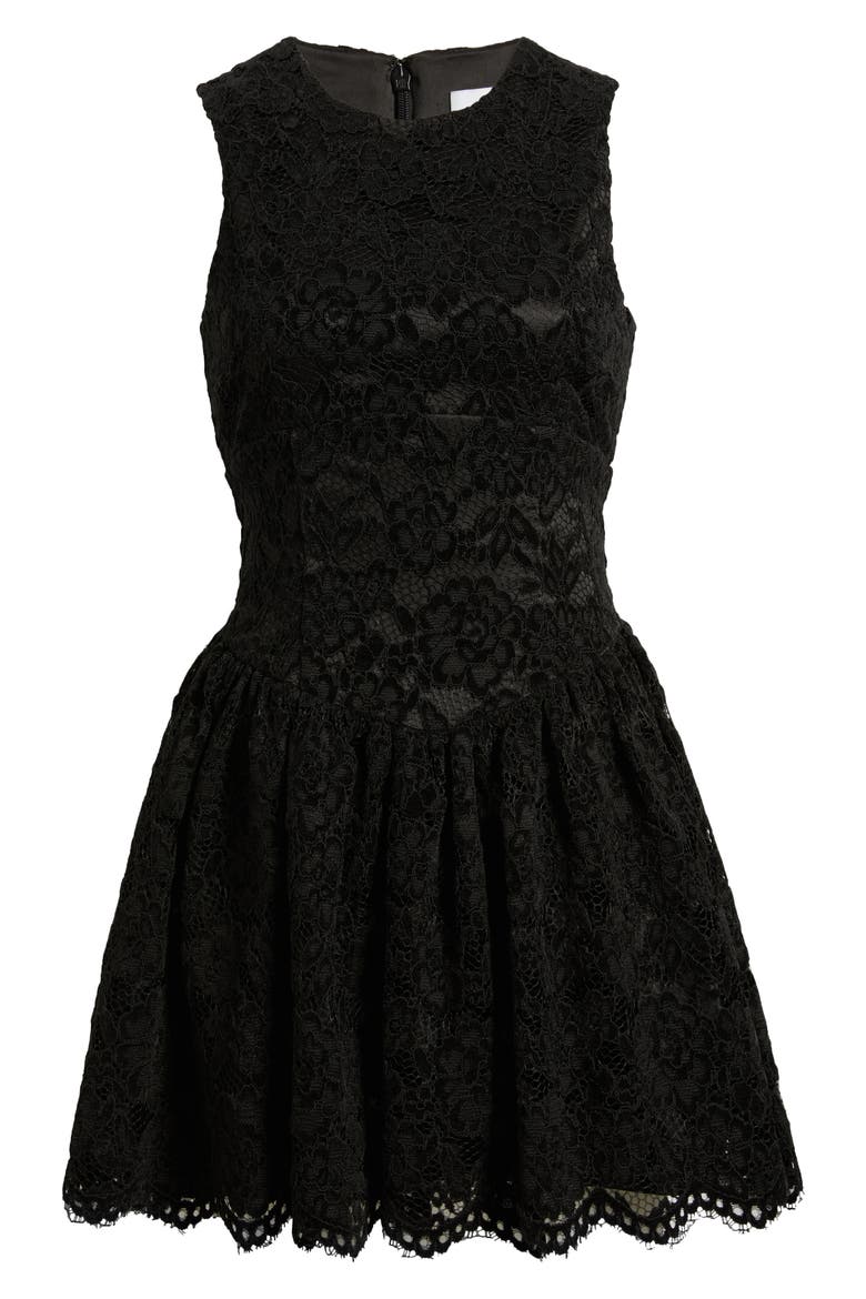 Elisie Lace Fit & Flare Cocktail Dress, Alternate, color, BLACK