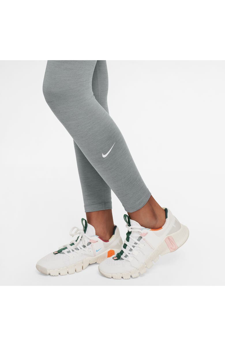 Nike Kids' Nike One Dri-FIT Leggings, Alternate, color, 084 Smkgry/White