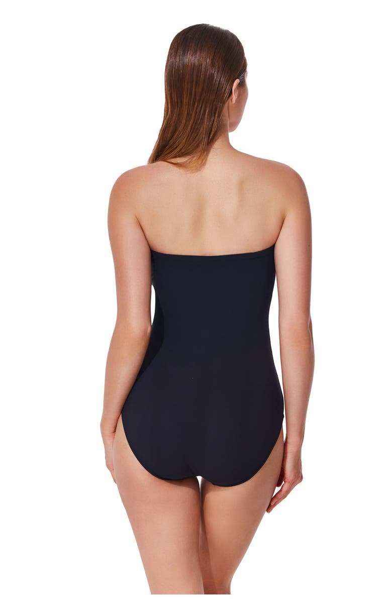 Gottex Yuri Flower Bandeau One Piece, Alternate, color, Black-Cream