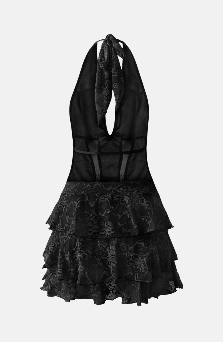 OW Collection ELEANOR Mini Dress, Alternate, color, Black