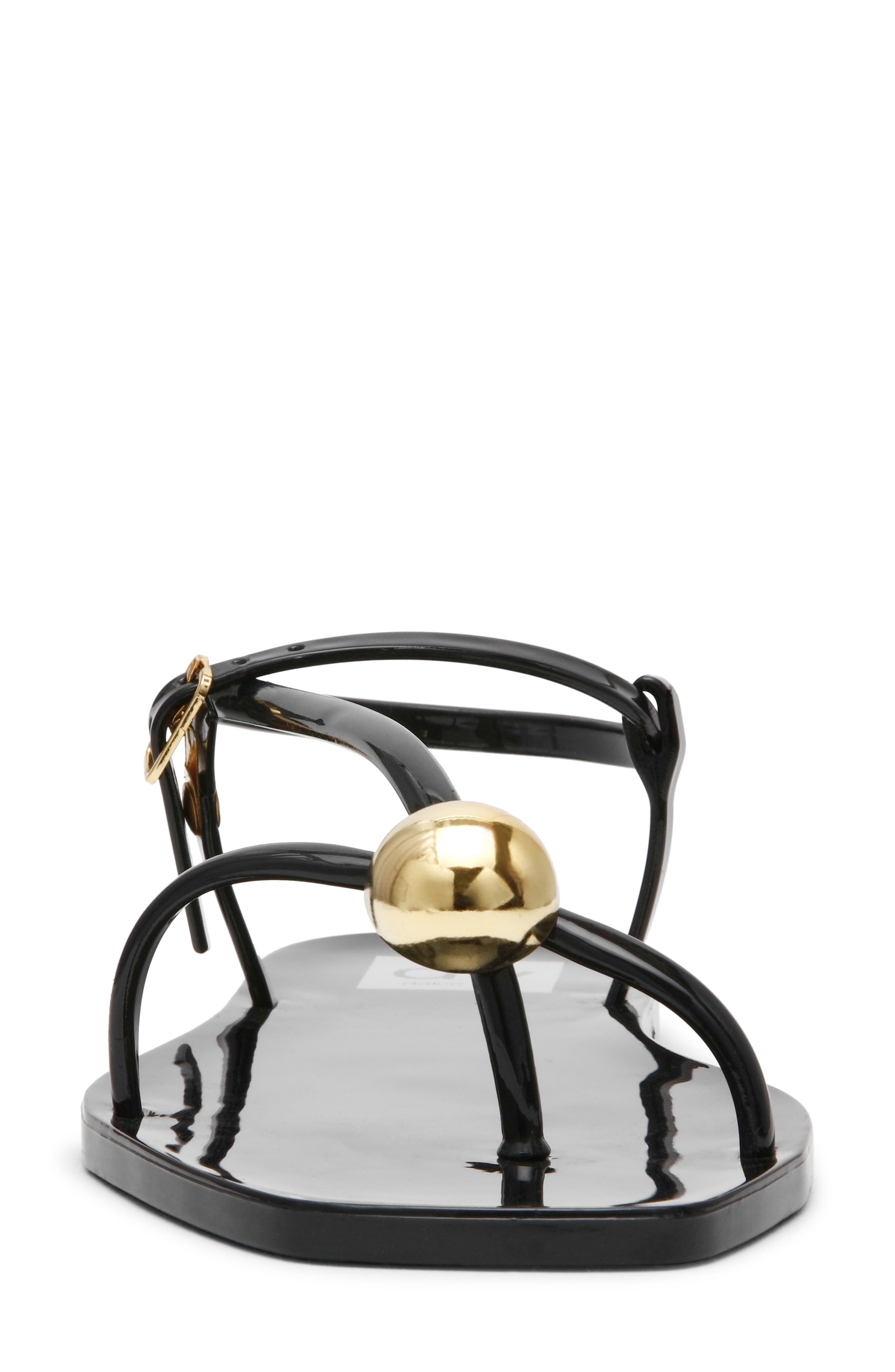 DV by Dolce Vita Jossie Flat Sandal, Alternate, color, Black Shiny