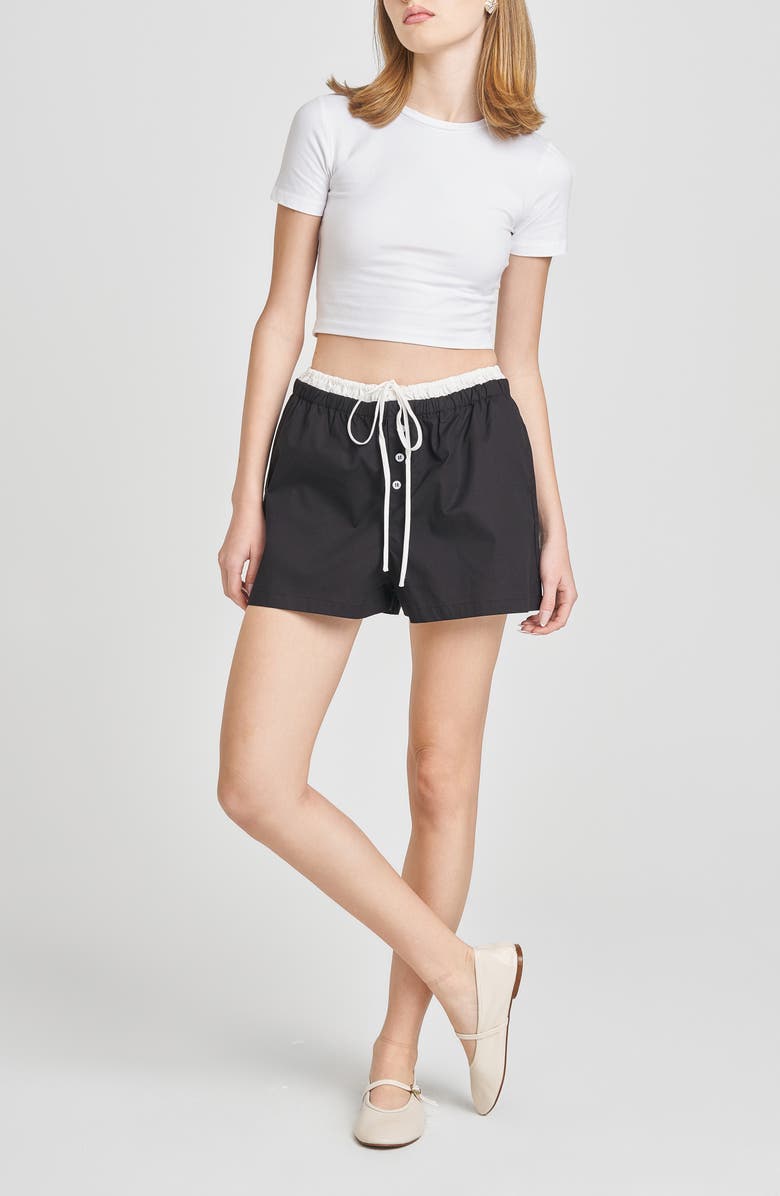 WAYF Tabitha Drawstring Shorts, Alternate, color, Black