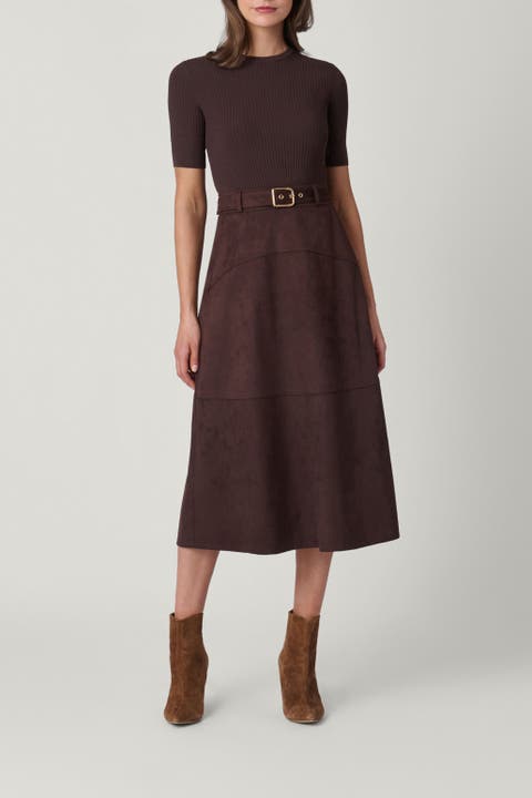 Suede Knit Mixed Media Mimi Dress