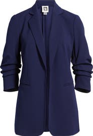 Anne Klein Scrunch Sleeve Open Front Jacket