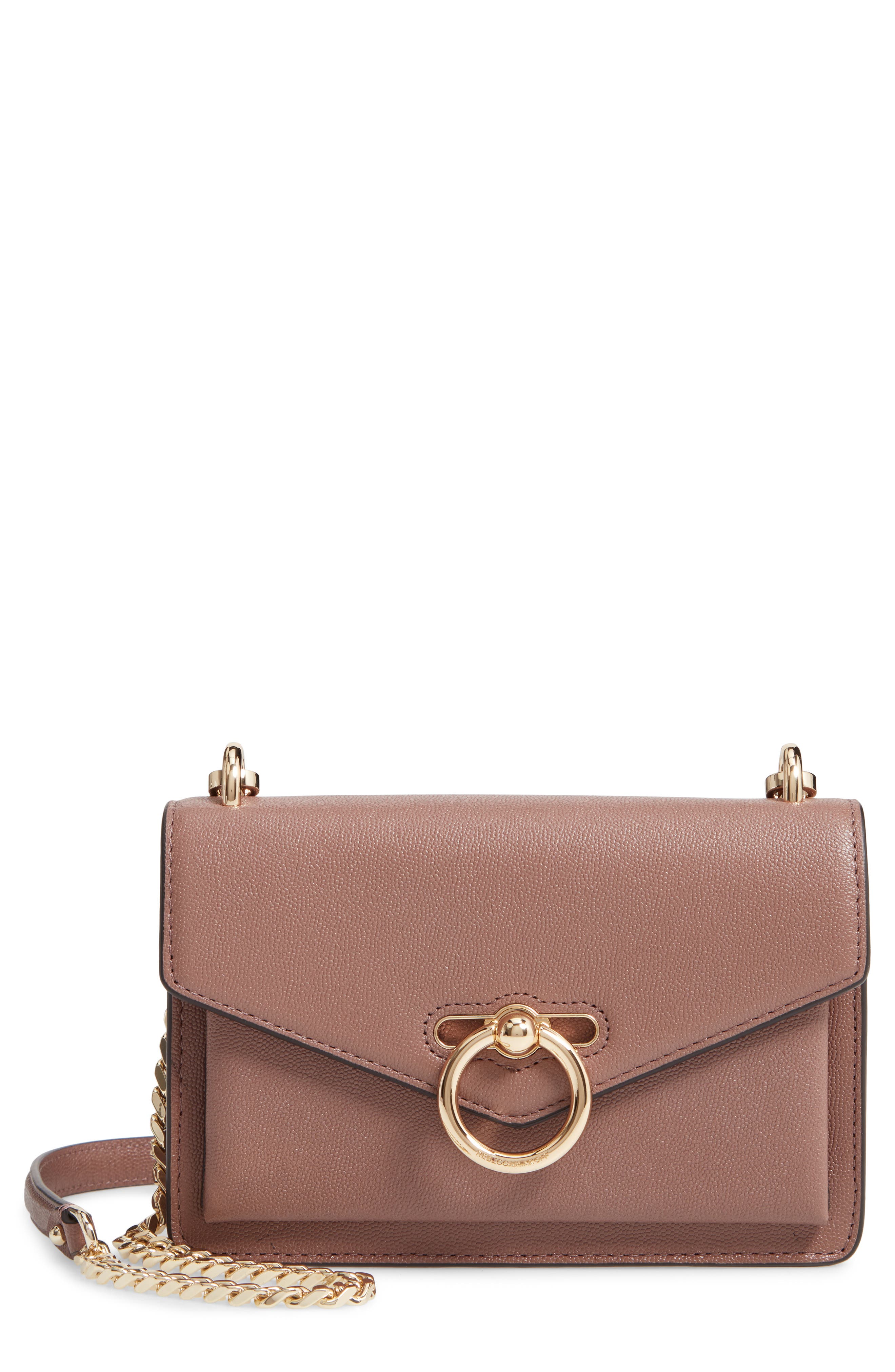 Jean Leather Crossbody Bag, Main, color, MINK