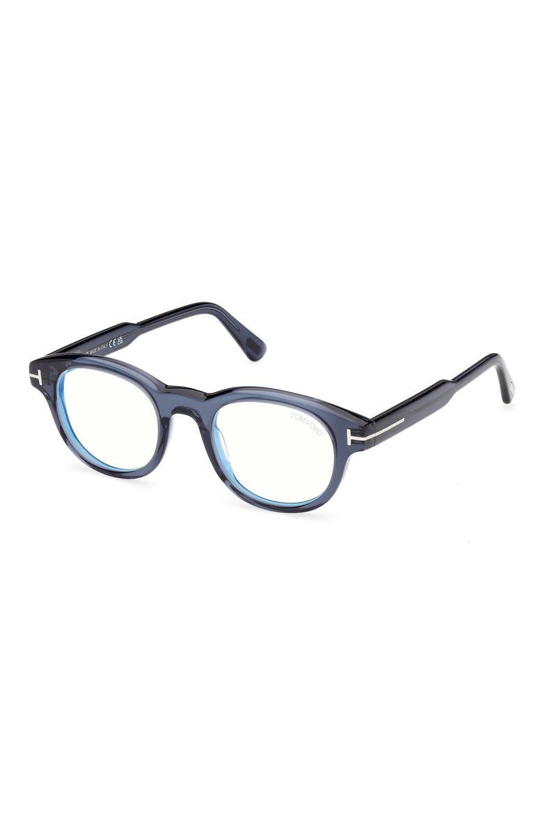 47mm Round Optical Glasses, Alternate, color, SHINY TRANSPARENT NAVY BLUE