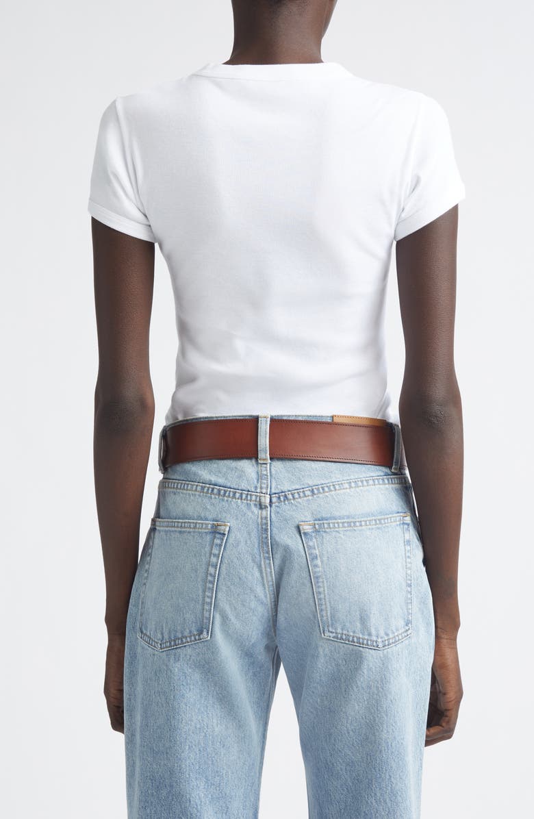 Saint Laurent Cassandre Logo Cotton T-Shirt, Alternate, color, Blanc