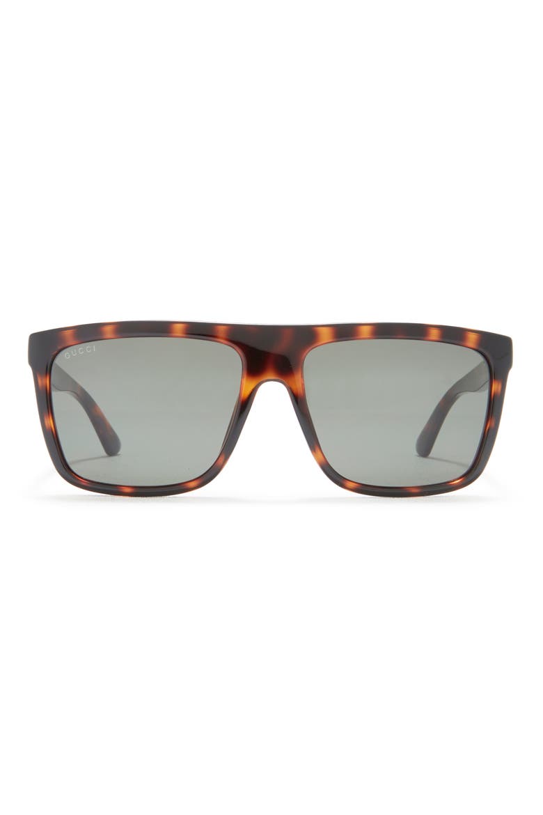 59mm Square Sunglasses, Main, color, HAVNANA HAVANA GREEN