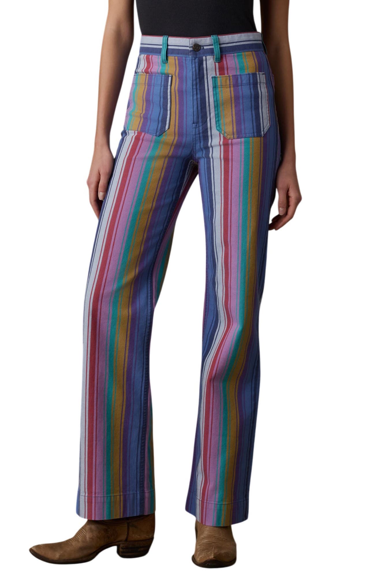 Sunset Stripe Patch Pocket Jeans