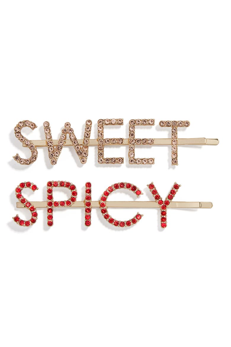 Sweet & Spicy Set of 2 Bobby Pins, Main, color, PINK/ RED