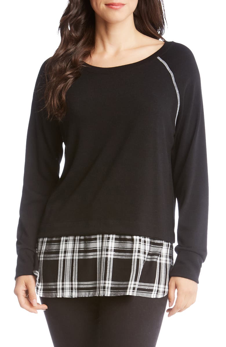Karen Kane Plaid Hem Sweater, Main, color,
