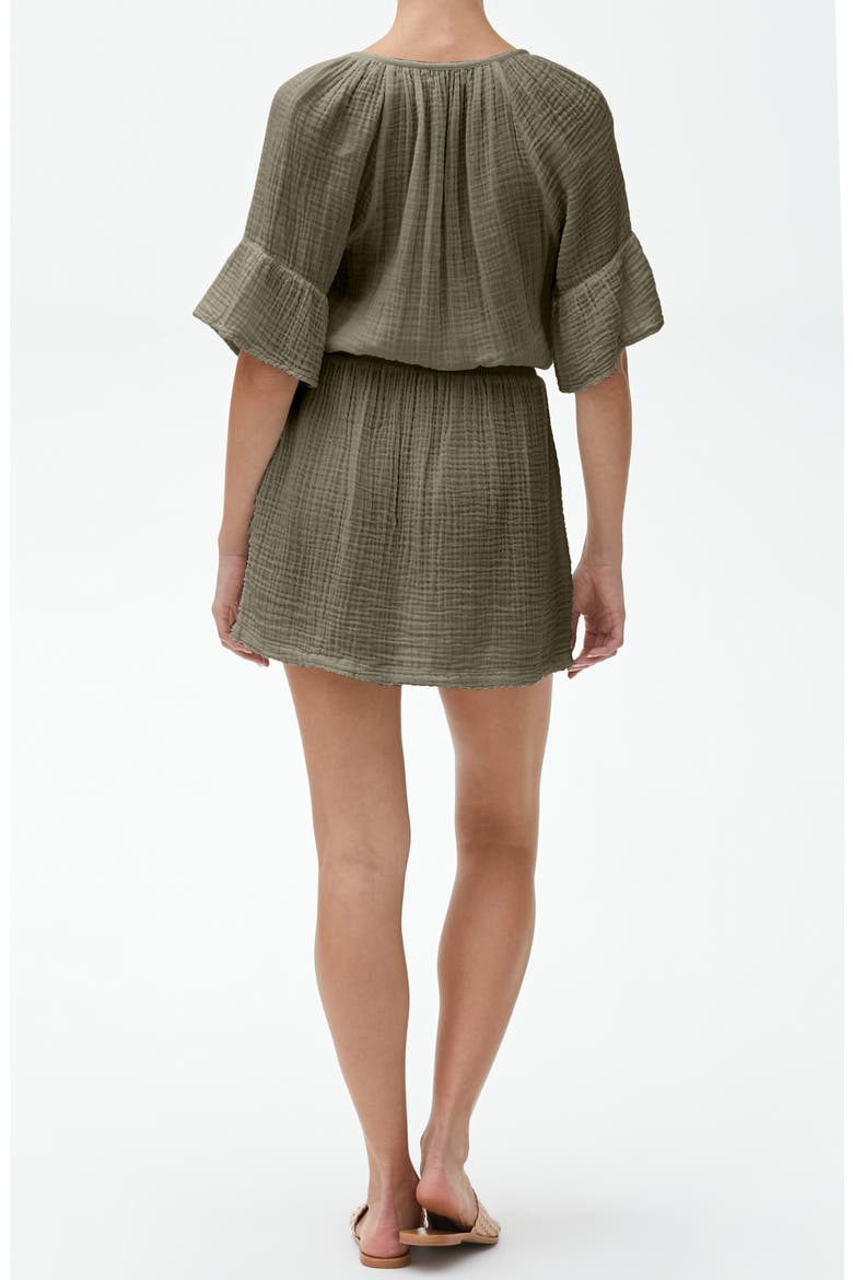 Katelyn Smocked Waist Peasant Dress, Alternate, color, OLIVE