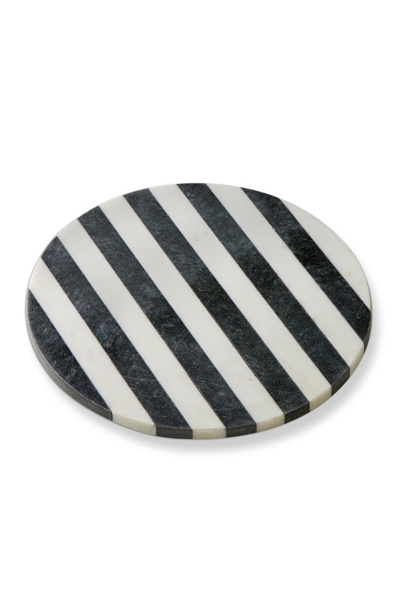 tag Striped Round Marble Board Black Multi Marble Everyday, Main, color, Black