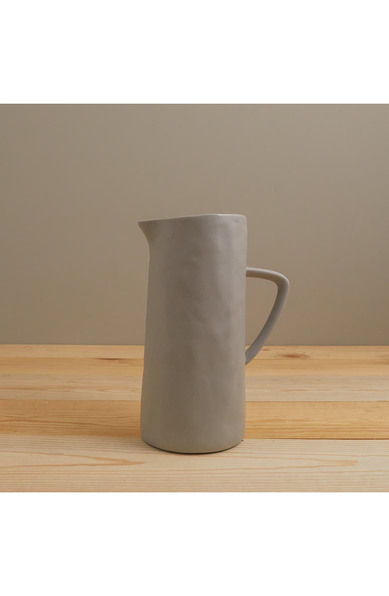 Be Home Tam Stoneware Pitcher, Alternate, color, Sterling