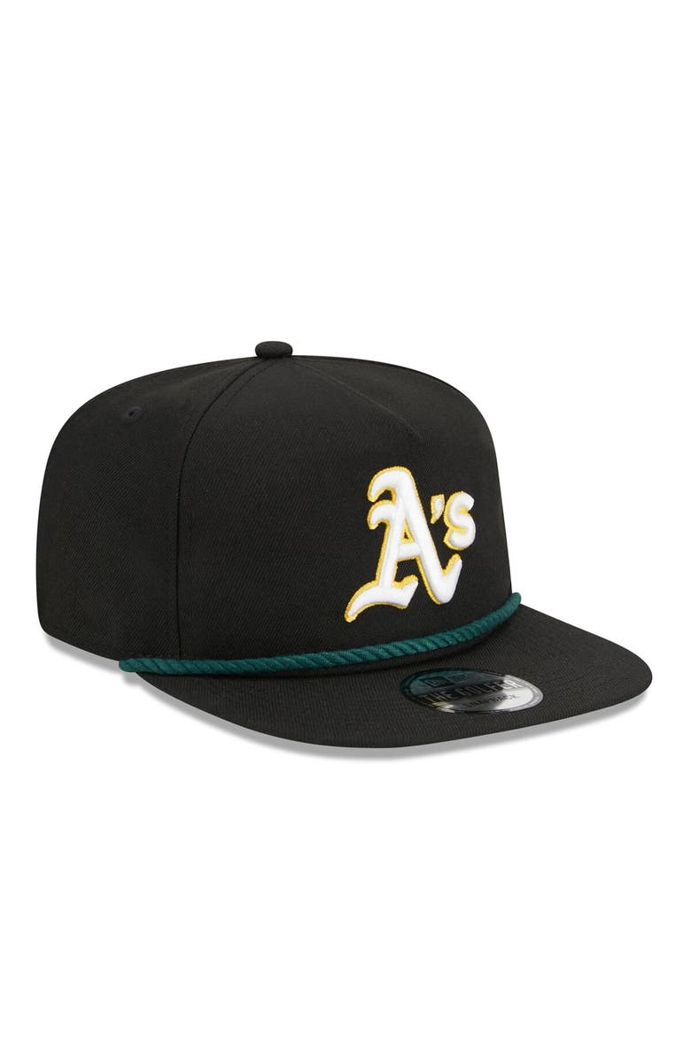 New Era Men's New Era Black Oakland Athletics Branch Golfer Snapback Hat, Alternate, color, 