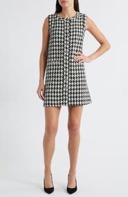 ZOE AND CLAIRE Houndstooth Check Shift Minidress