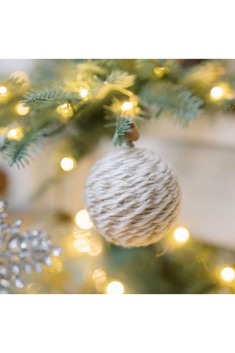 Natural Jute Wrapped Christmas Ornaments, Alternate, color, Earth tones