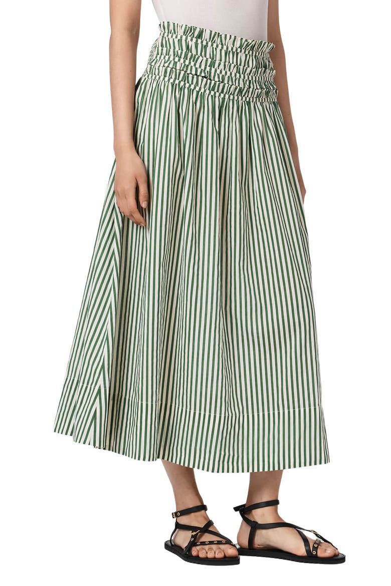 Kali Stripe Cotton Maxi Skirt, Alternate, color, APPLE GREEN/ WHITE