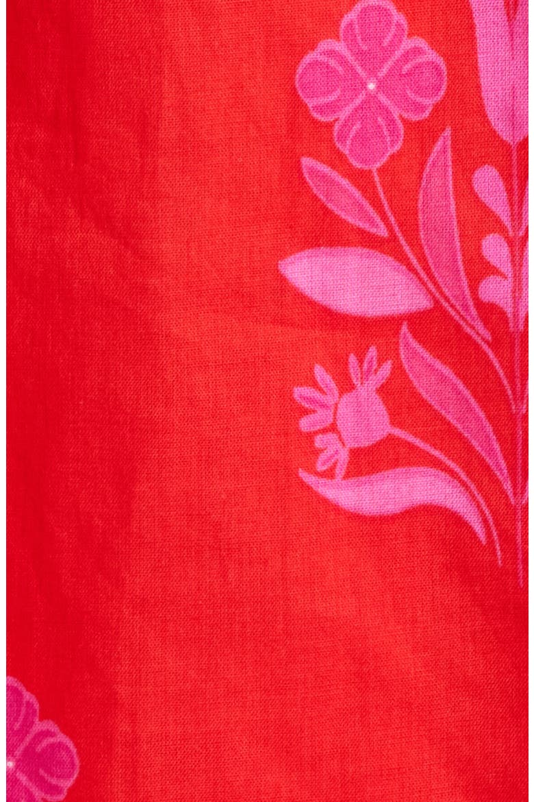 Cecil Print Smocked Sleeveless Maxi Dress, Alternate, color, RED-FUCHSIA