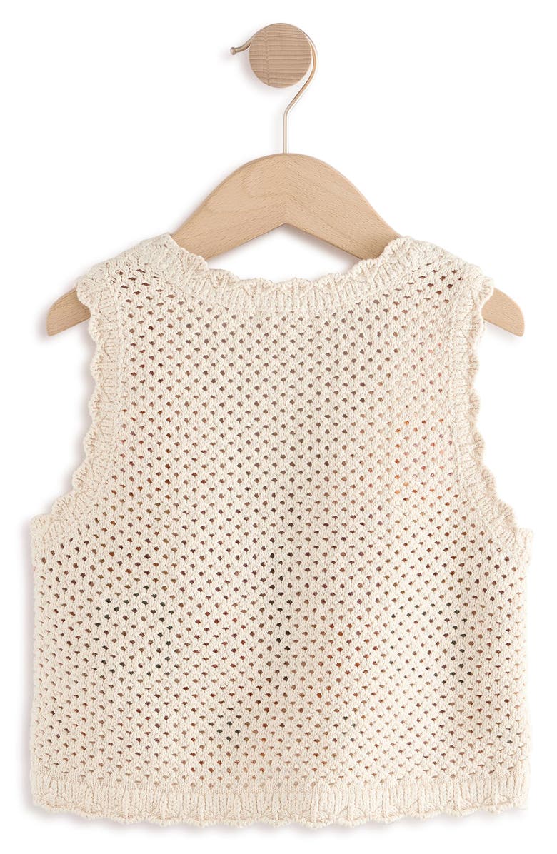 NEXT Kids' Granny Square Cotton Sweater Vest, Alternate, color, Ivory/ Yellow