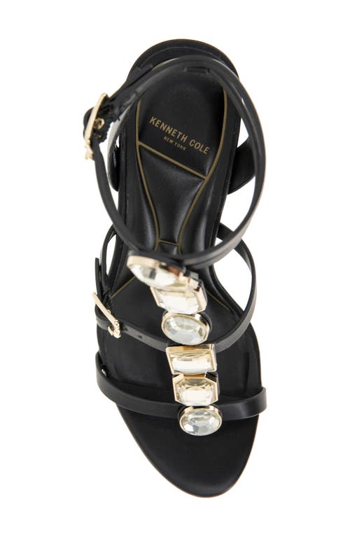 Kenneth Cole Lilath Embellished Ankle Strap Sandal In Black