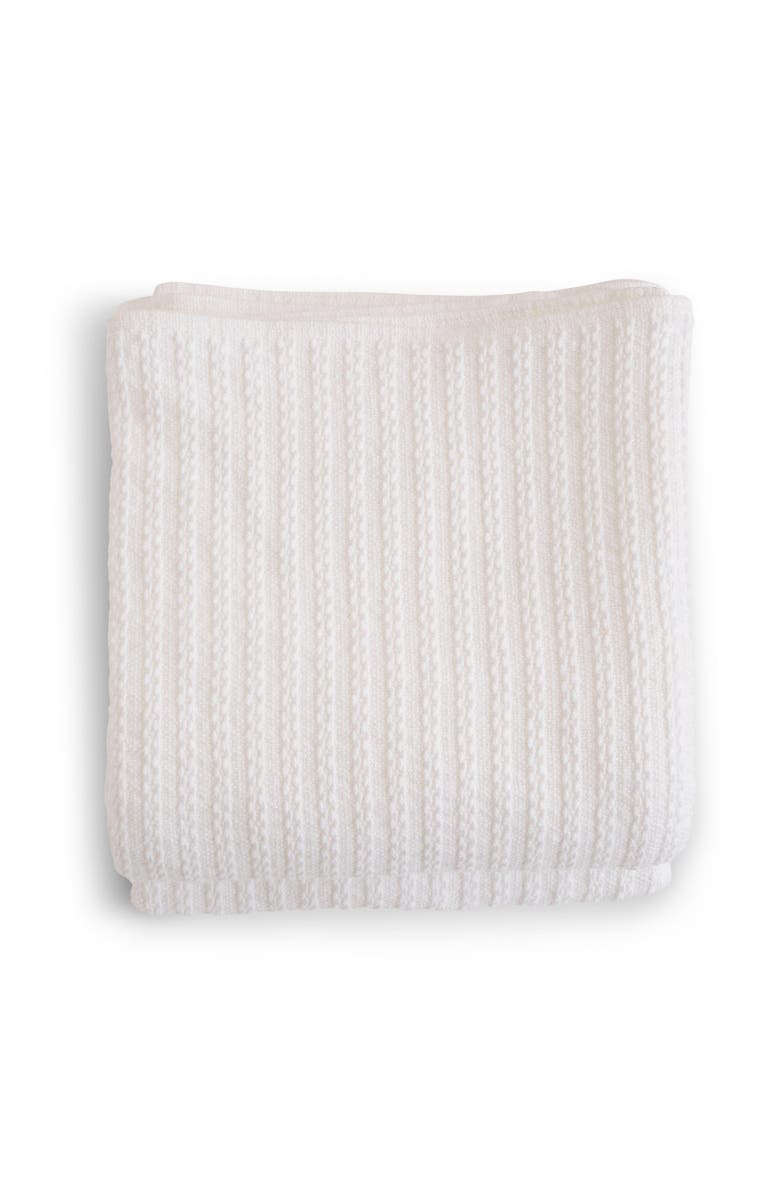 Evangeline Cable Knit Blankets, Main, color, Cable Knit Bright White