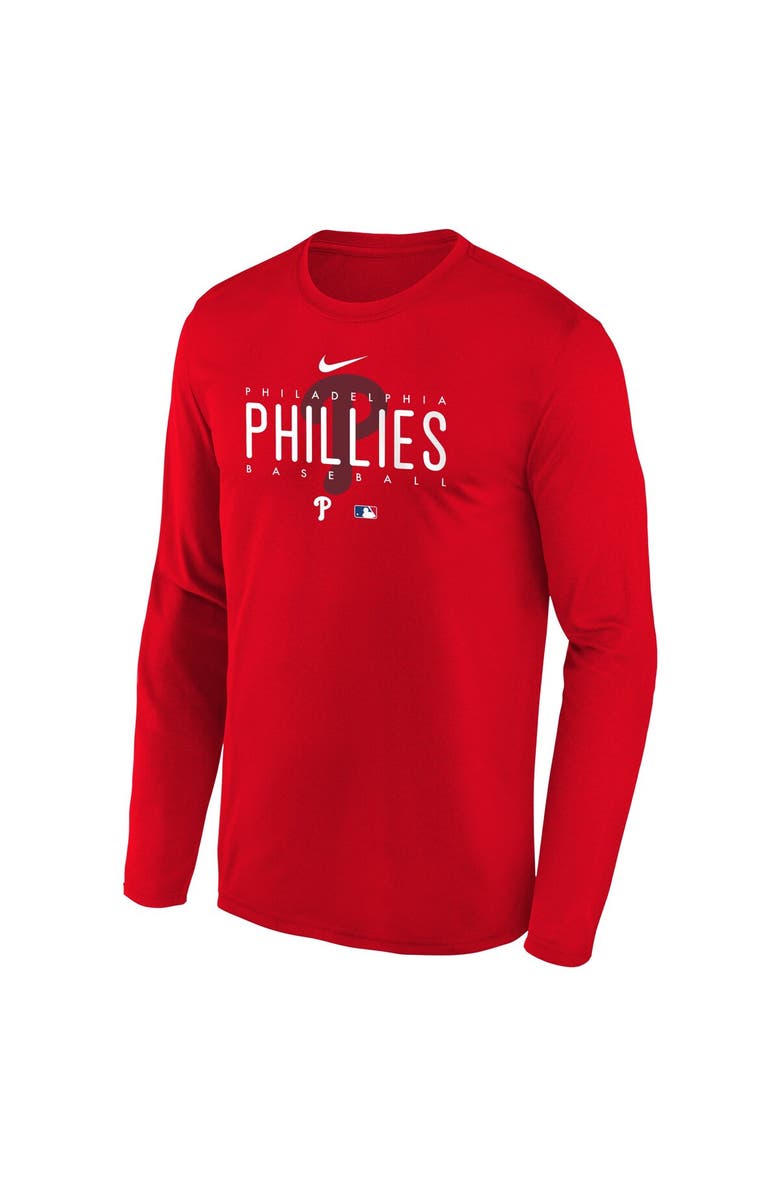 Nike Youth Nike Red Philadelphia Phillies Authentic Collection Legend Performance Long Sleeve T-Shirt, Alternate, color, 