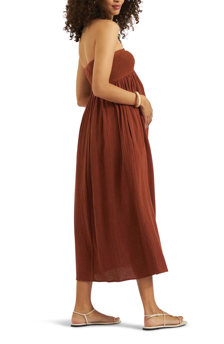 Ripe Maternity Evie Crochet Dress, Alternate, color, Amber