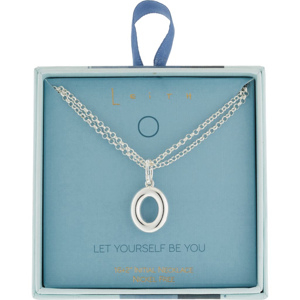 Leith Lowercase Initial Bubble Pendant Necklace In Silver