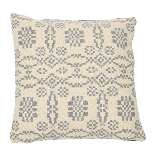 Storied Home Woven Cotton Jacquard Pillow In Gray