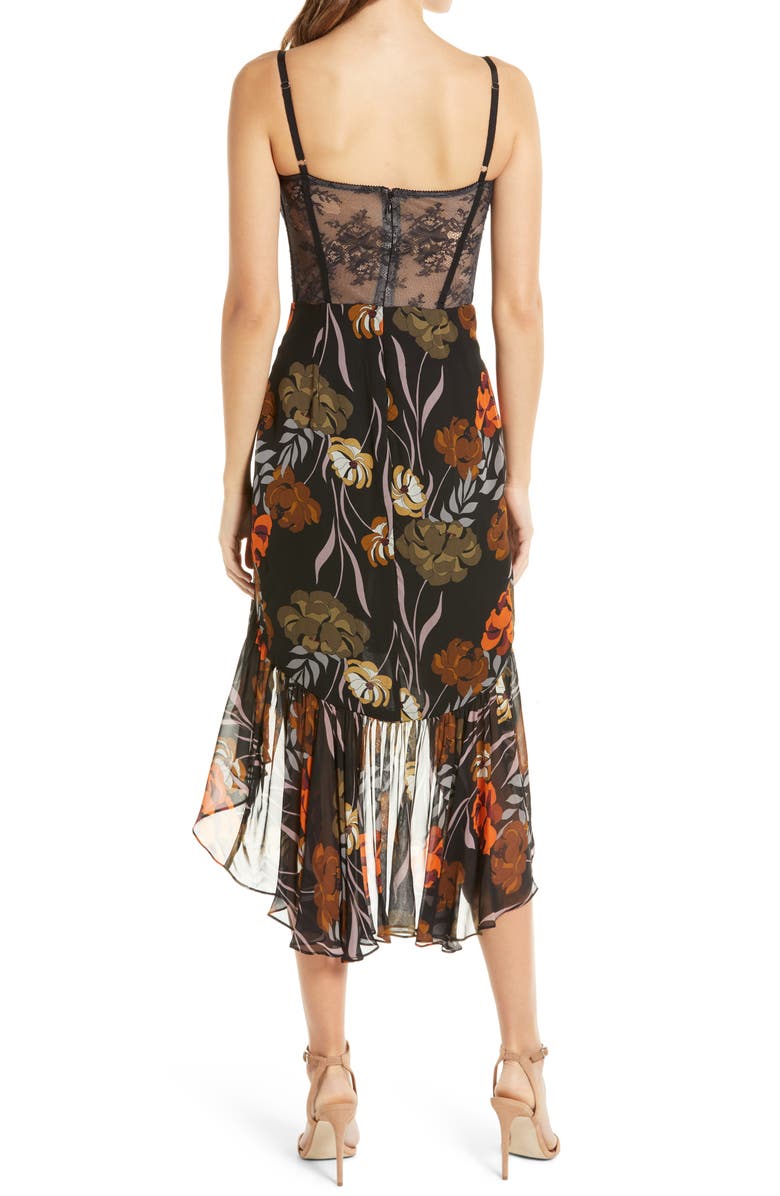 Katie May Take a Sip Cocktail Dress, Alternate, color, Black 70S Floral