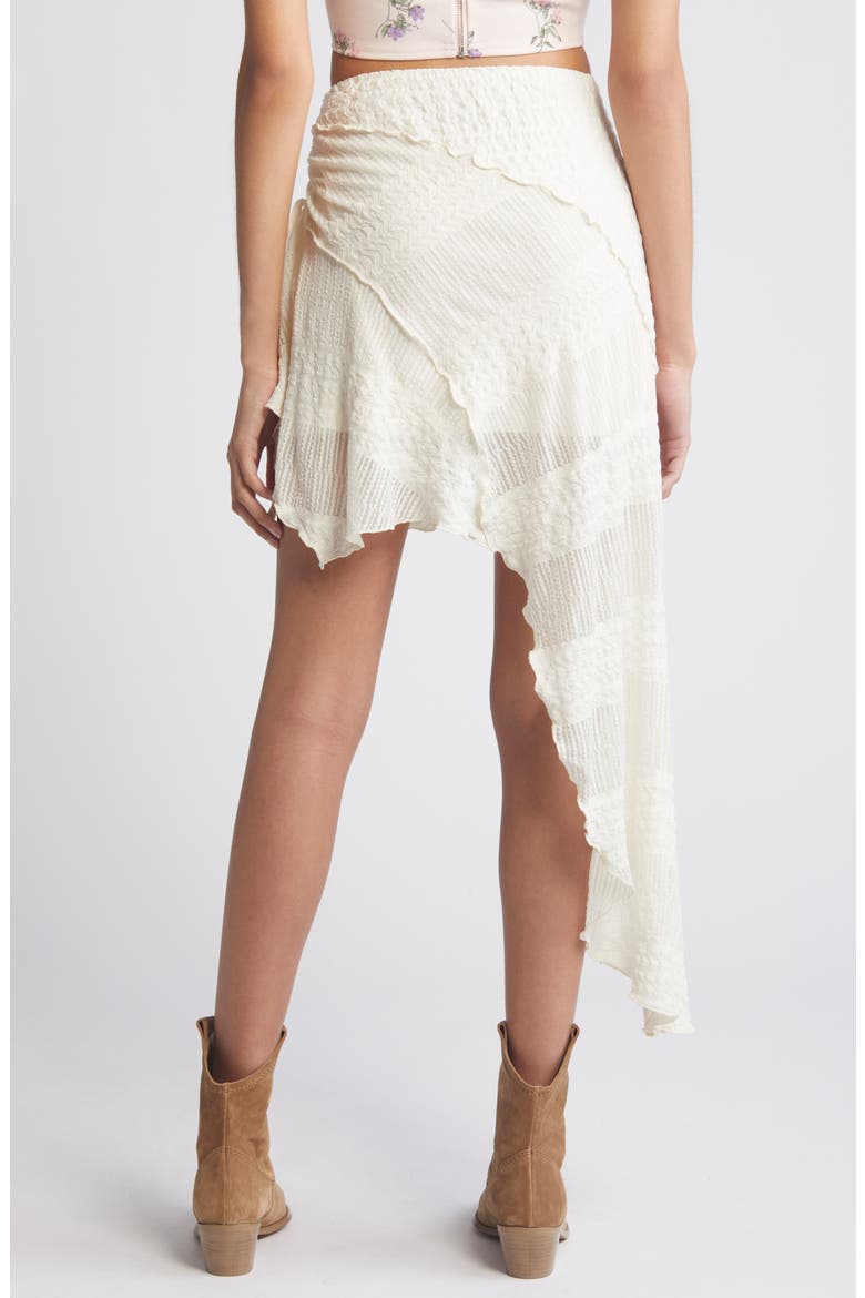 Asymmetric Spliced Skirt, Alternate, color, WHITE
