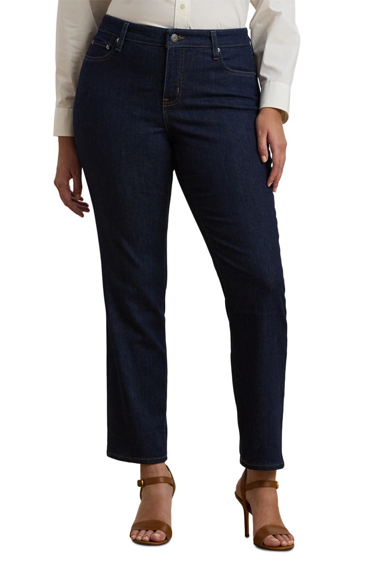 Straight Leg Jeans, Main, color, DARK RINSE