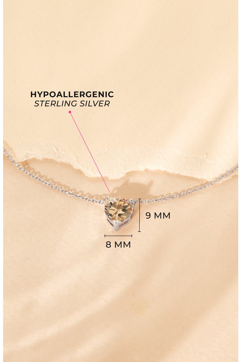 Prong CZ Birthstone Heart Necklace, Alternate, color, November