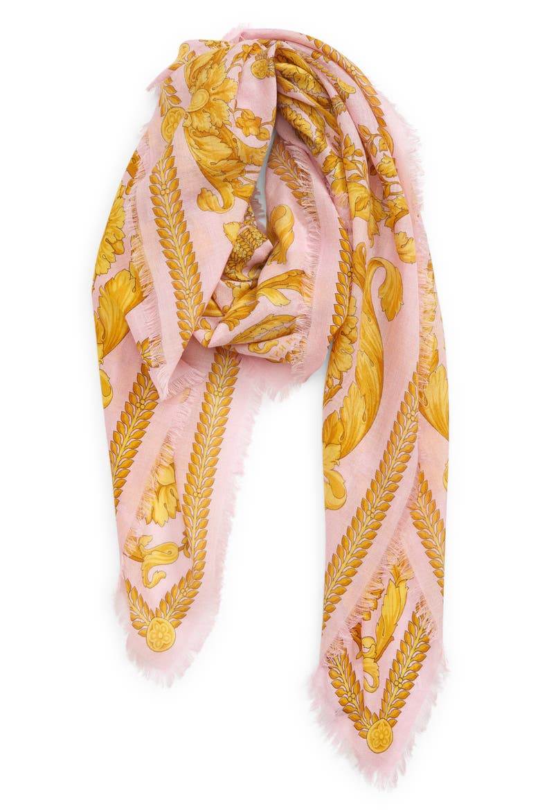 Barocco Square Scarf, Alternate, color, CANDY GOLD