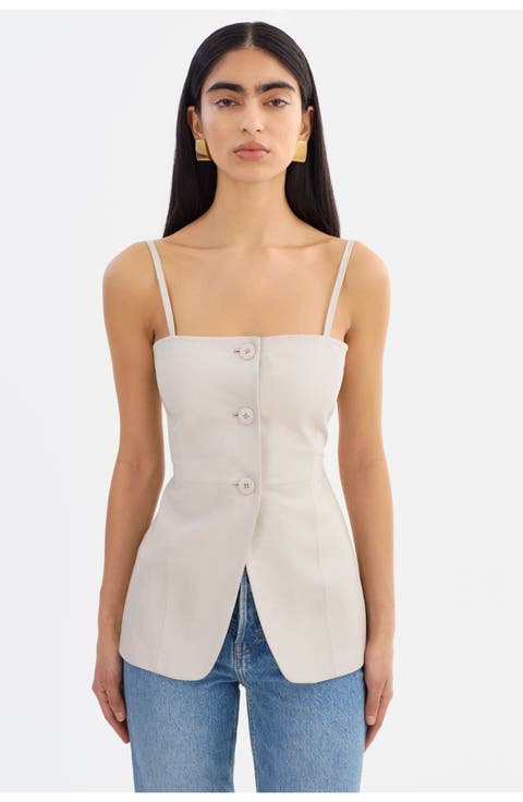 MILANA | Leather Bustier Top