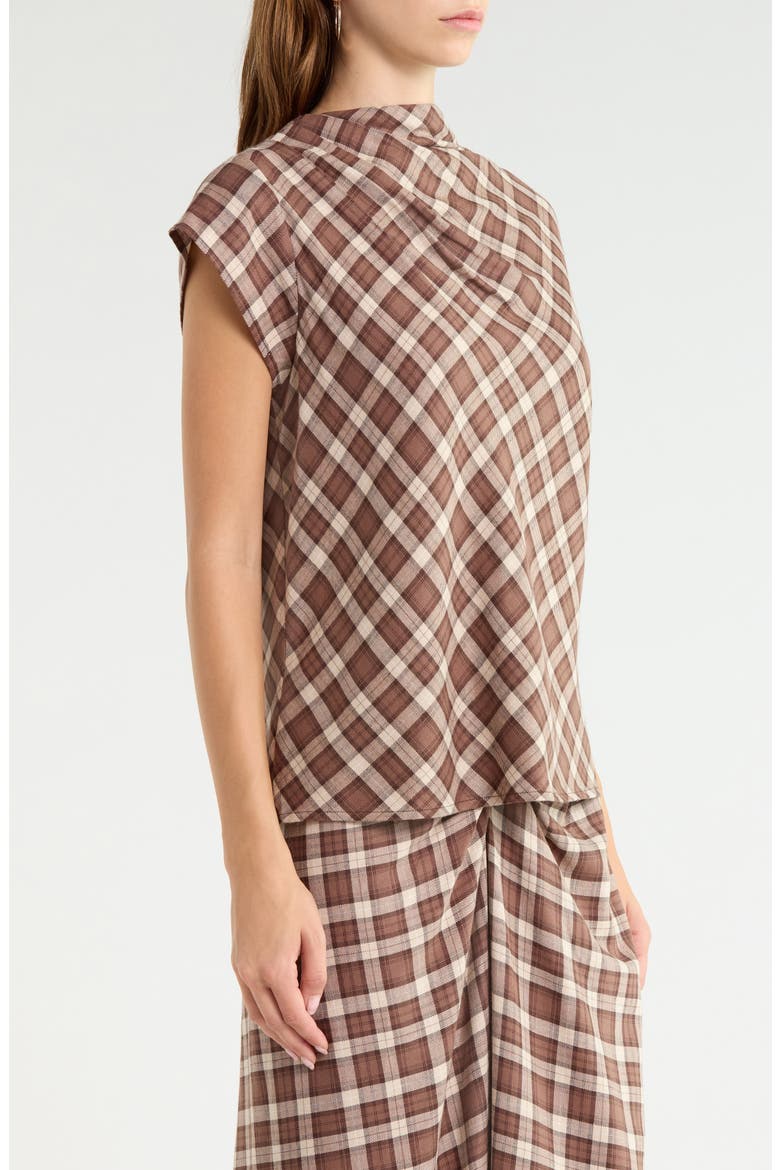 Laurel Ruched Top, Alternate, color, BROWN