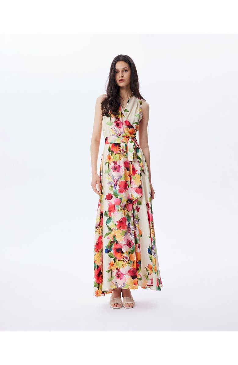 THEO The Label Theia Orchid Print Maxi Therese Dress, Alternate, color, Mandarine Flower