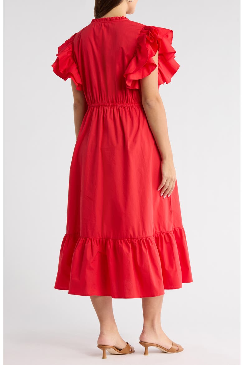 Miley Dillan Ruffle Maxi Dress, Alternate, color, RED