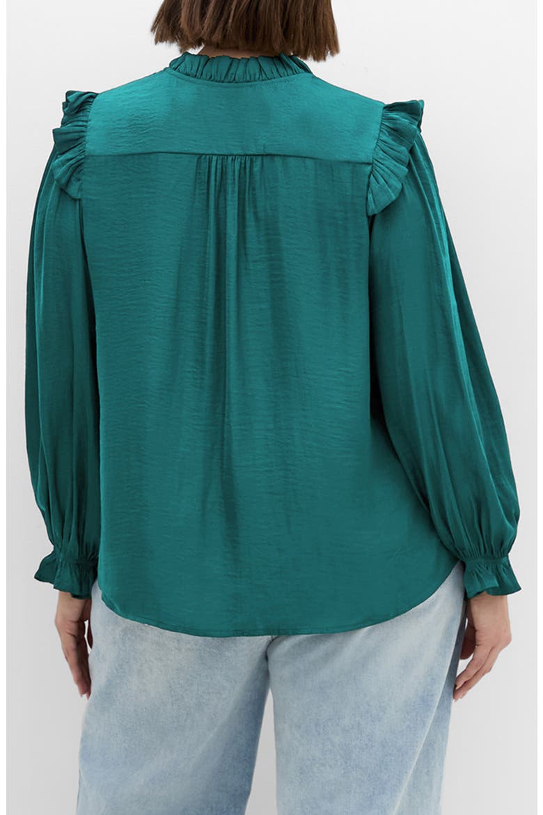Jocelyn Ruffle Gathered Top, Alternate, color, JADE