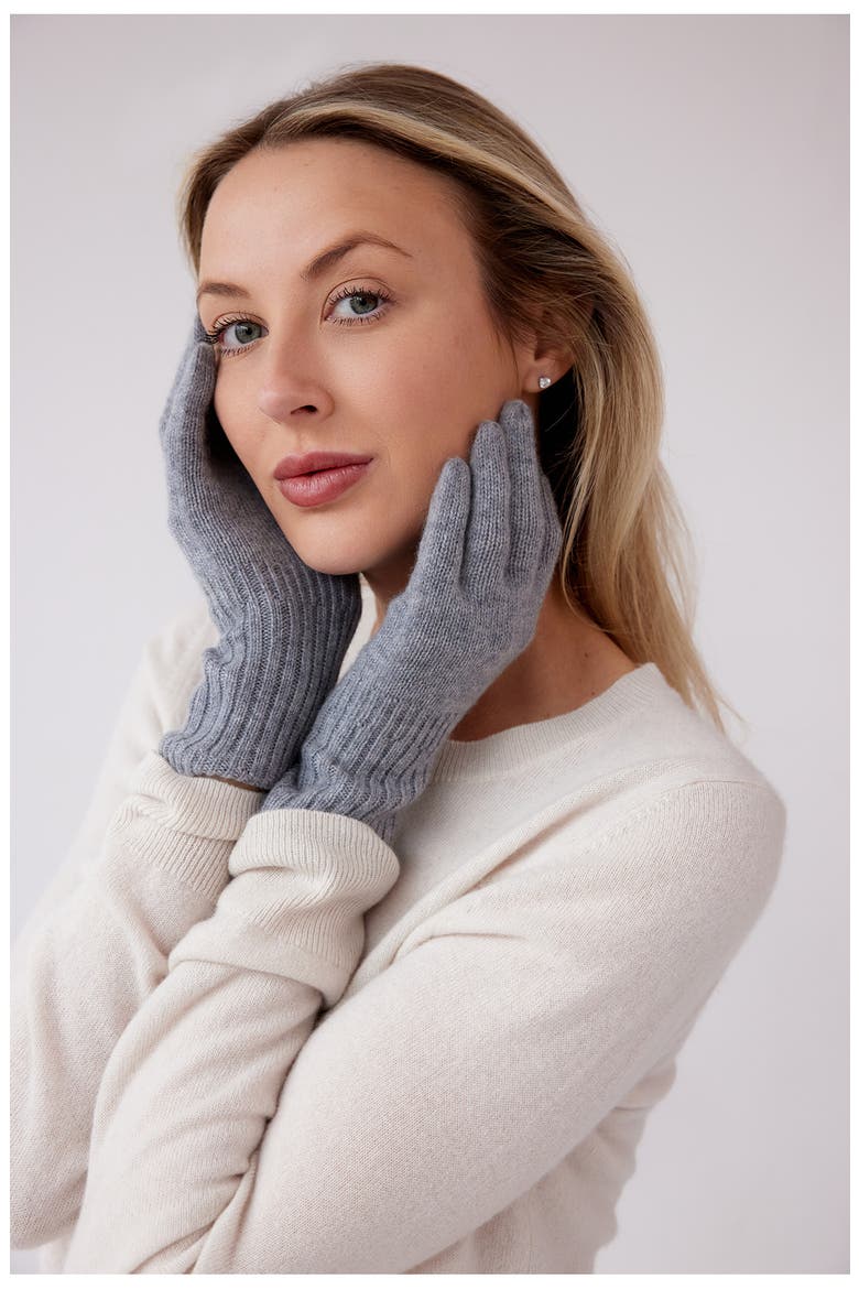 Cashmere Tech Gloves, Alternate, color, BLACK ROCK